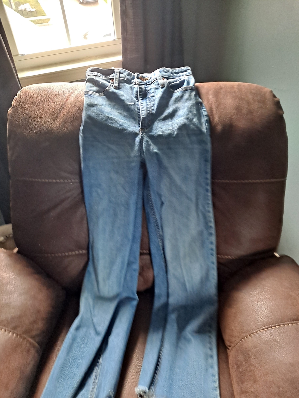 Seven7 Women's Light Blue Flare Jeans